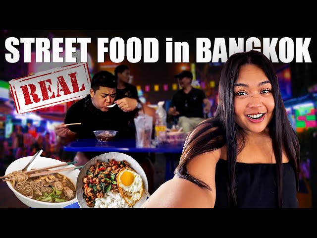 Real THAI STREET FOOD in BANGKOK Thailand blew our minds! 🇹🇭