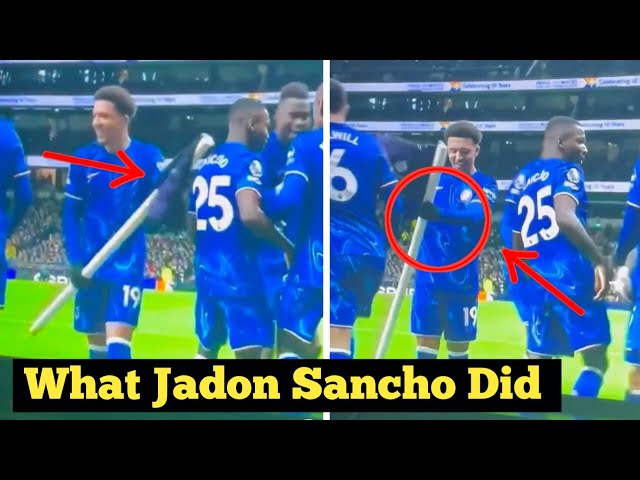 Jadon Sancho TAKES DOWN Tottenham Corner Flag in UNSEEN Moment!