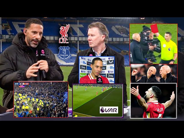 Everton vs Liverpool 2-2 Rio Ferdinand reacts to Arne Slot RED Card 🔥 Late Drama & All Reactions