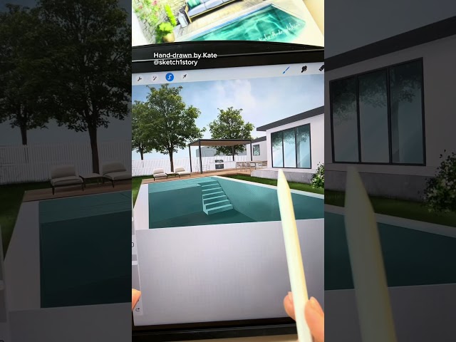 Bringing design visions to life with hand-drawn techniques in Procreate. #sketching #interiordesign