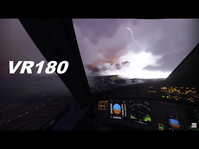 4k 3D Steep Approach to Mountain Airport [VR180]