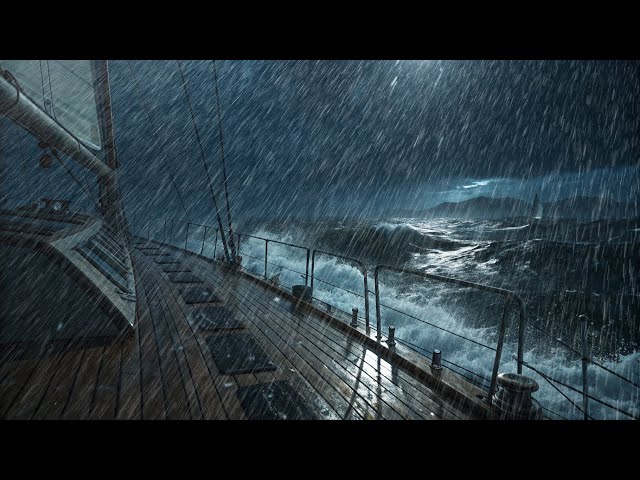 Stormy Night on a Cargo Ship | 깊은 잠과 휴식을 위한 비와 천둥소리