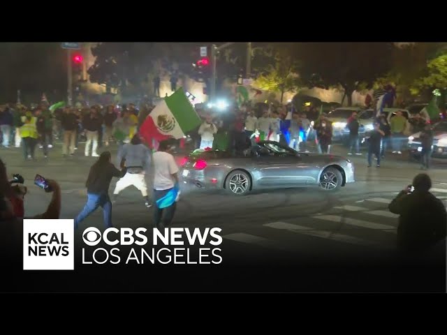 Driver crashes during street takeover after "Day Without Immigrants" protest