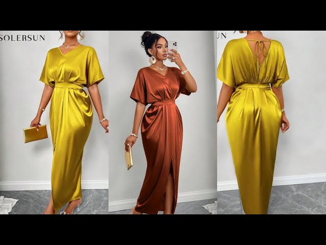 How to cut and sew this trending kimono draped gown with a front slit/ howto make a kimono cowl gown