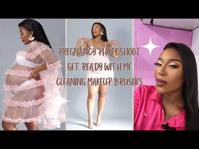 Pregnancy photoshoot 3rd trimester | Get ready with me | shopping for the beauty bar