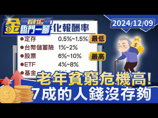 退休準備金多少才安心？ 近7成人退休金準備不足【金臨門一腳 看財經】20241209 #金臨天下 #存退休金 #投資 #保險