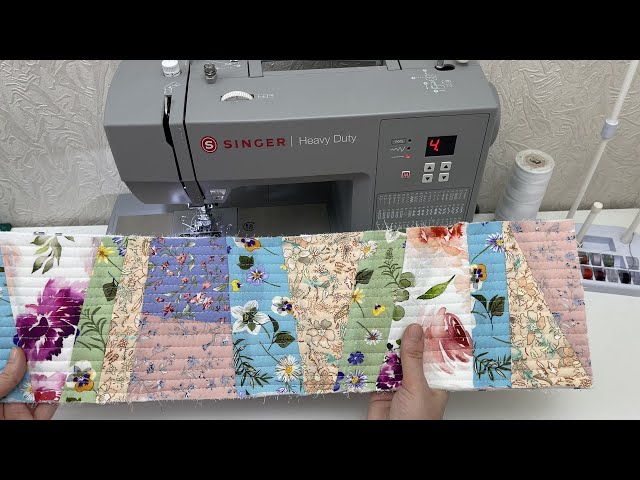 Look how beautifully these scraps are transformed using a sewing machine