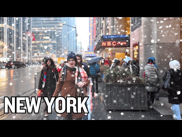 [4K] New York City - ❄️🌨️ Snow Walk! Experience midtown Manhattan!