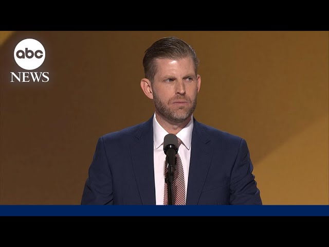 FULL SPEECH: 'We no longer trust our elections': Eric Trump slams father's critics