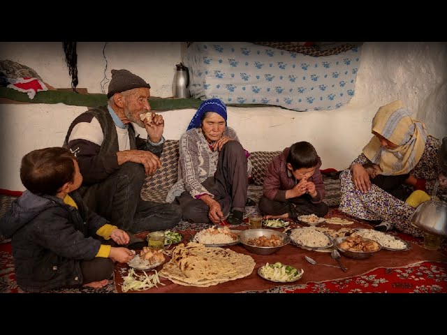 Far from Home: Old Lovers Cook Afghan Village-Style Food in Cold Winter | Village life Afghanistan