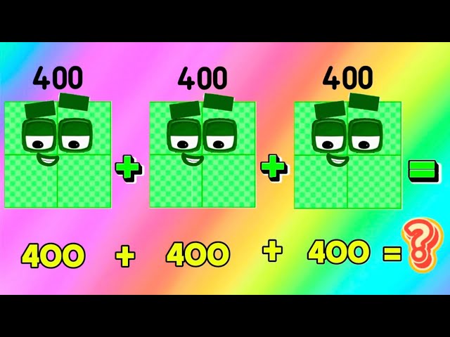 NUMBERBLOCKS ADDITION OF BIG NUMBERS | ADDING 3 DUPLICATE GIANT NUMBER  LEARN TO COUNT |hello george