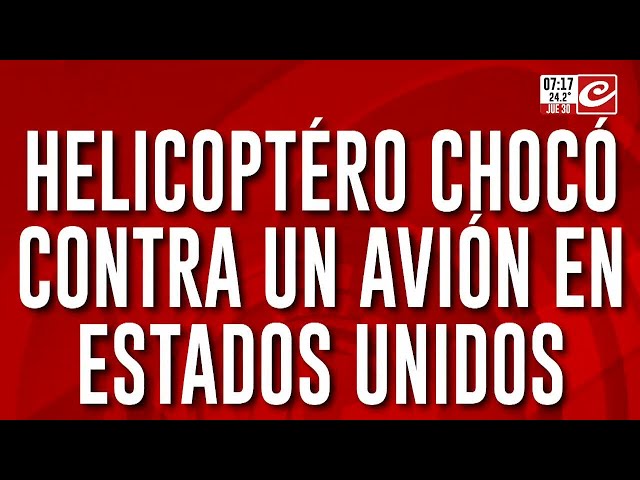 Helicóptero chocó contra un avión repleto de pasajeros: buscan sobrevivientes