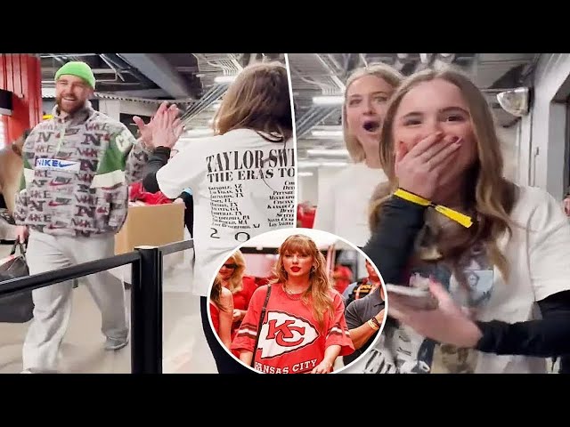 Travis Kelce high-fives Taylor Swift fans as singer skips Chiefs vs. Browns game