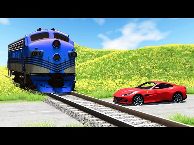 Cars vs Rails #4😱 - BeamNG Drive