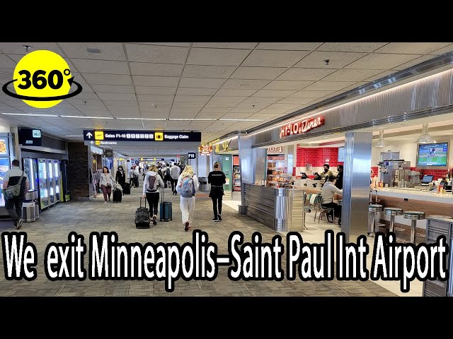 360° Video | We walk out of Minneapolis−Saint Paul International Airport | MSP