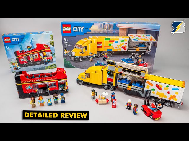 LEGO City 60440 Yellow Delivery Truck & 60407 Red Double-Decker Sightseeing Bus detailed review