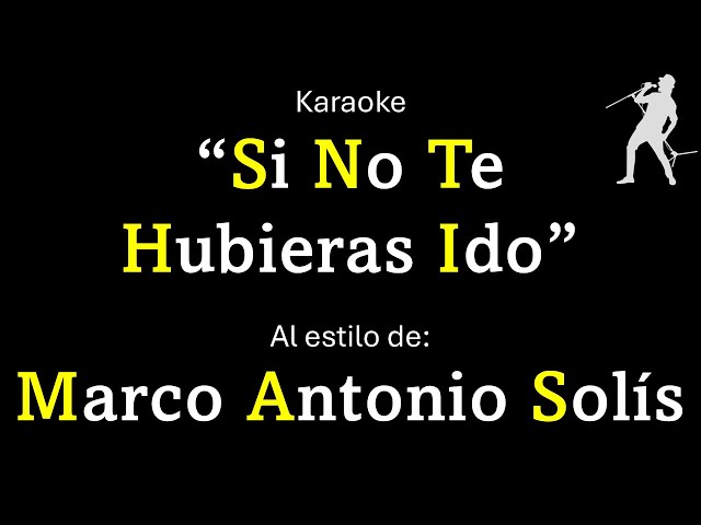 Marco Antonio Solís - Si no te hubieras ido (Versión Karaoke, sonido HQ)