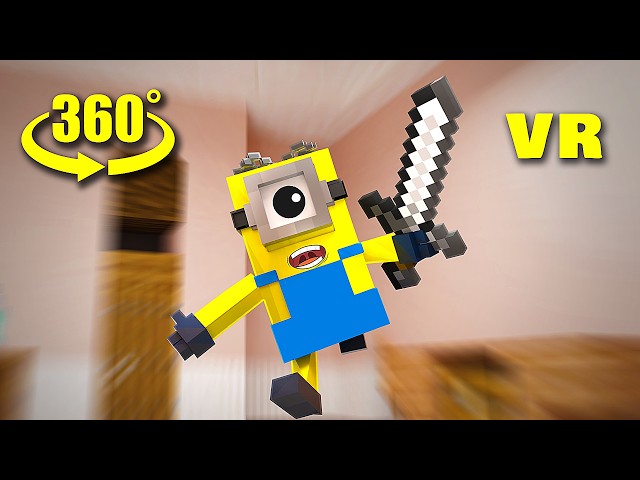 VR 360° MINIONS IN YOUR HOUSE (Minecraft Animation)