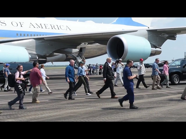 President Donald Trump Arrives, Departs Ellington Field