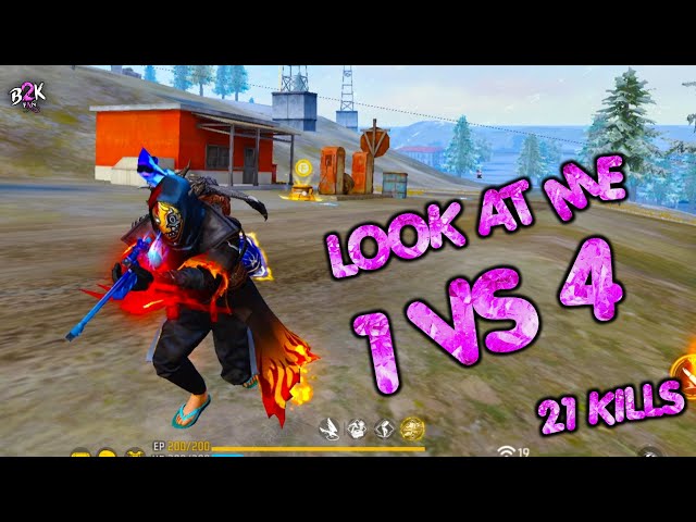 [B2K Fan] FREE FIRE 1 VS 4 INSANE 21 KILLS GAMEPLAY