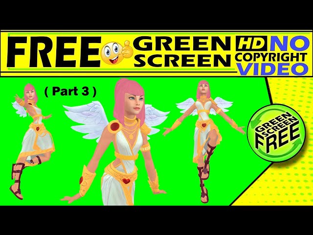 pair cartoon green screen, copyright free video Fairy Green Screen HD video part 3