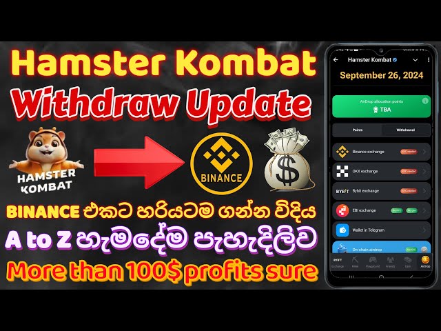 How to withdraw Hamster Kombat | Listing on Binance | Earn 100$ free | How to claim airdrop 2024