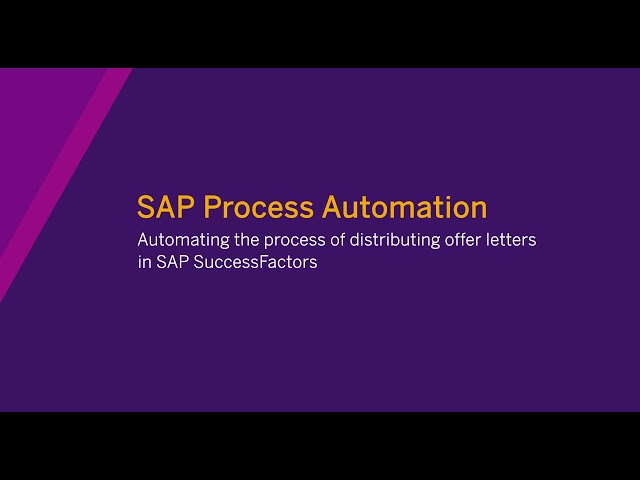 Automating the process of distributing offer letters in SAP SuccessFactors