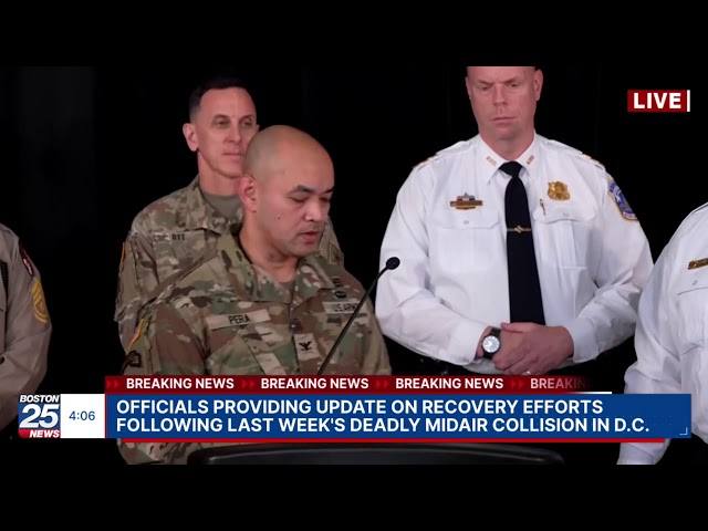 Officials providing update on recovery efforts following deadly D.C. plane collision last week