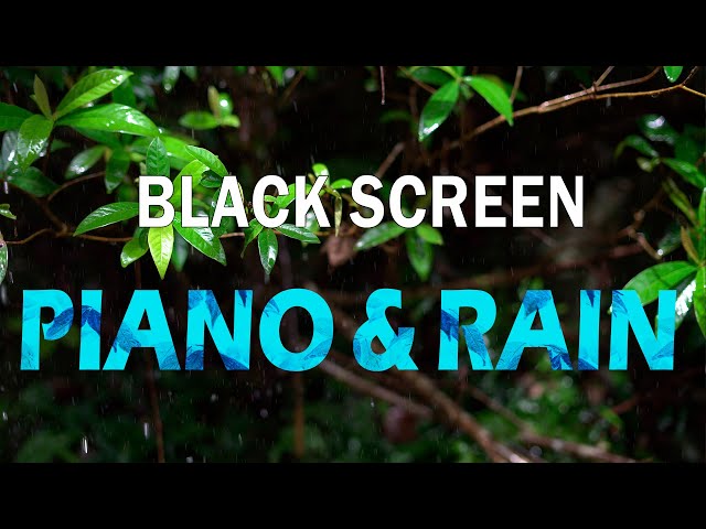 Calm Piano Music and Rain Sound for Sleep, Relax, Study, Meditation | Black Screen Music