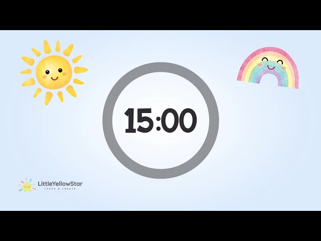 15 Minutes Countdown Timer For Kids With Calming Music | Classroom Countdown Timer | Study Timer