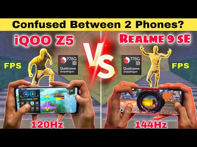 🔥REALME 9 SE VS IQOO Z5 BGMI OR PUBG MOBILE TEST - FPS METER