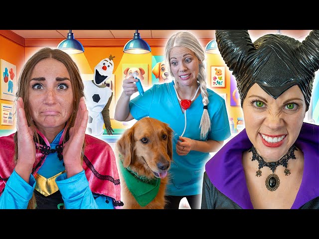 Elsa SAVES Sick Puppies from Maleficent's Magic - Anna and Olaf Need Help!