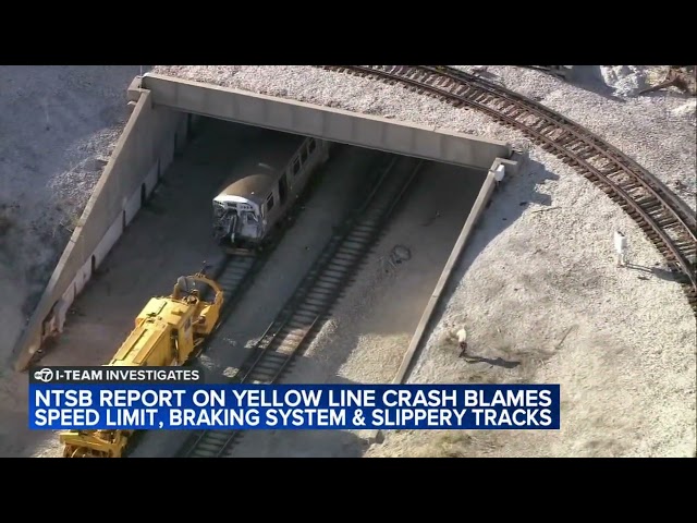 NTSB report on 2023 CTA Yellow Line crash blames speed limit, braking system, slippery tracks