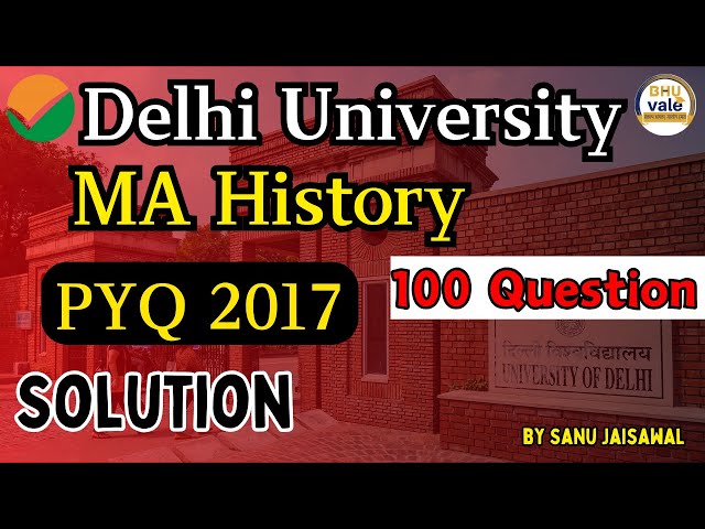 DU 2017 MA HISTORY PYQ SOLUTION | #bhucuet #pyqpractice #delhiuniversity #cuetpg2025 #nta #history