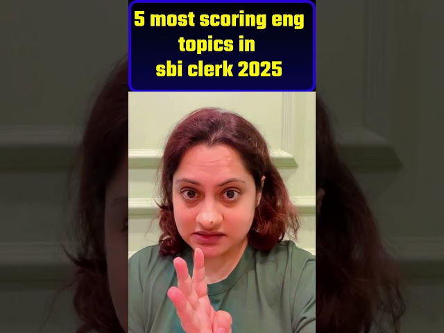 5 most scoring eng topics in sbi clerk 2025 | #shortvideo