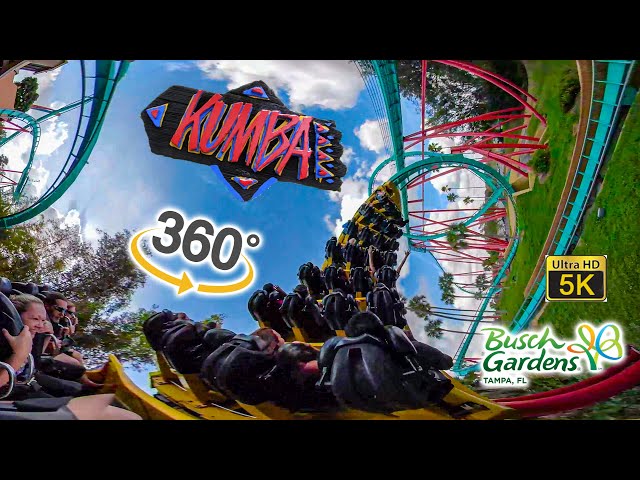 5K VR 360 Kumba Roller Coaster On Ride Ultra HD POV Busch Gardens Tampa 2020-01-15