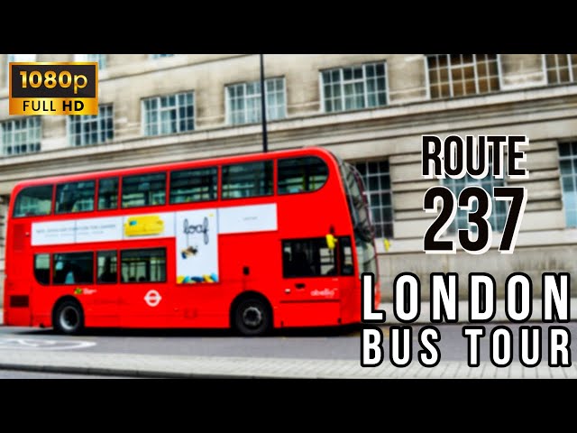 London Bus Ride Tour | Bus Route 237 to White City | Foggy London United Kingdom 🇬🇧 Double Decker