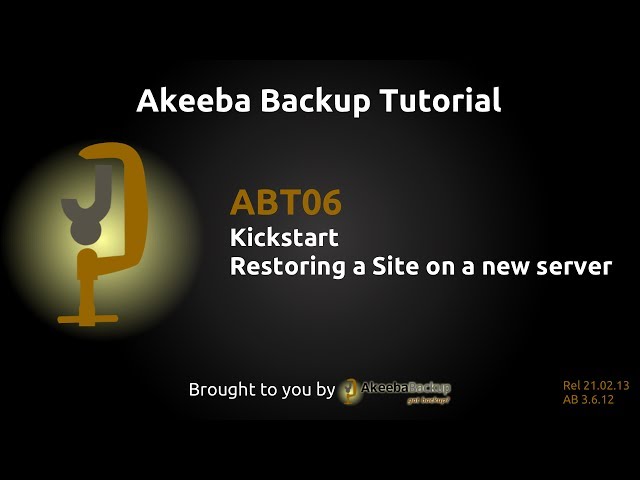 ABT06 Restoring a Site on a new server using Kickstart