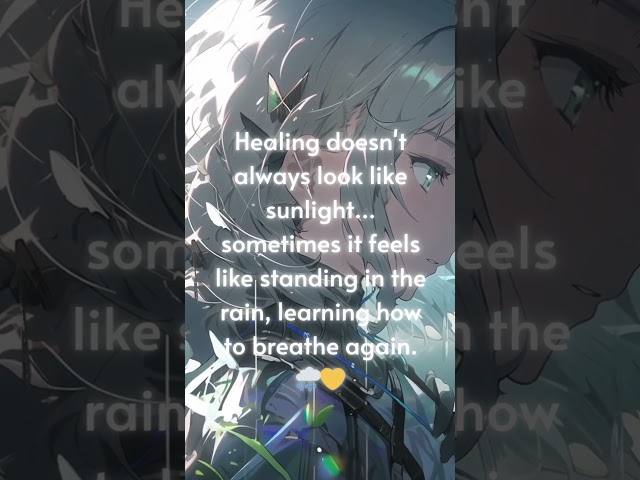 When Healing Feels Like Standing in the Rain 🌧️💛 Anime Aesthetic Motivation