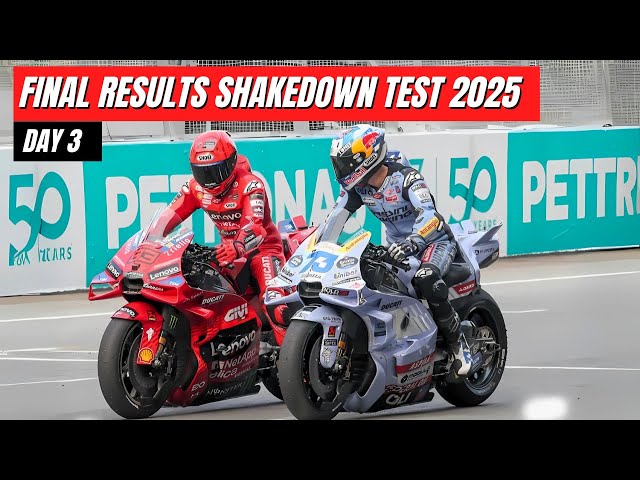 Final Results Shakedown Test Day 3 - Live MotoGP Test 2025 at Sepang Cirucit