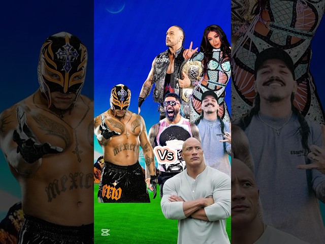 Rey Mysterio vs Damian Priest, Sasha Banks, Jey Uso, Dominik Mysterio, The Rock 💥😱 #wwe #shorts