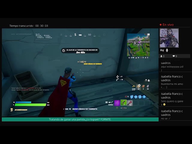 Tatando de ganar una partida de FORTNITE