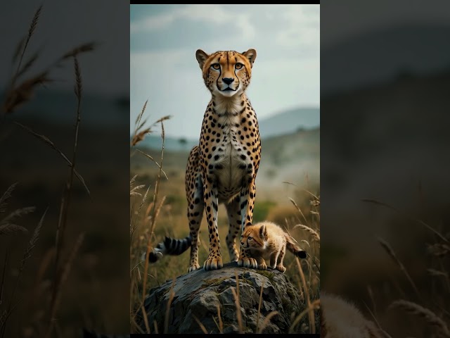 🐆⚡ Cheetah Cub in Danger… Then Mom Comes Rushing!