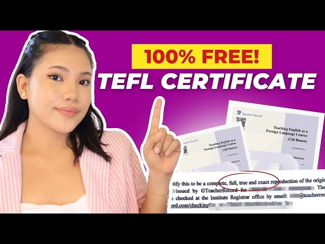 FREE TEFL/Teaching Certificate for ESL teachers (non-native speakers) #teachermarie #earnmoneyonline