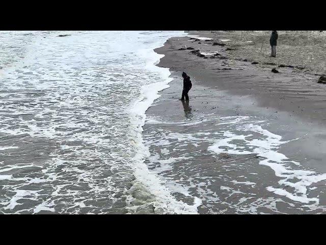 Sturmflut an der Ostsee 2023 Fischland | Wustrow von der Seebrücke beobachtet | 20.10.23 | 13 Uhr