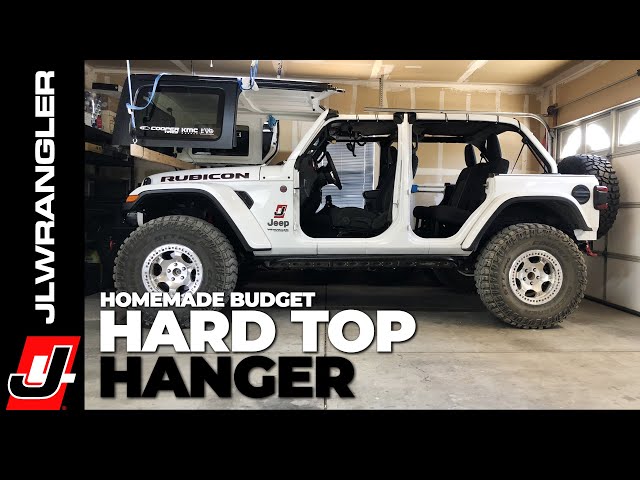 Jeep JL Wrangler HARD TOP HOIST - DIY Homemade Ceiling Hanger on a BUDGET