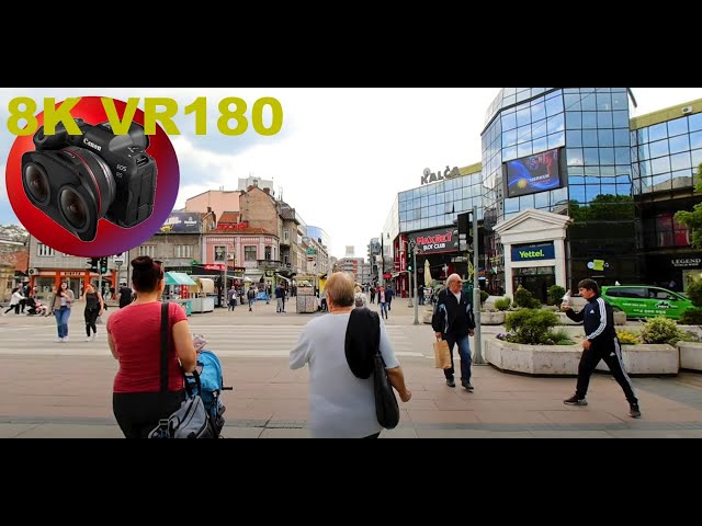 NIS Serbia come for a walk down the main shopping area in the center of town 8K 4K VR180 3D ASMR