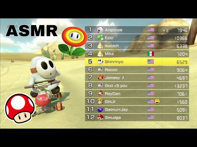 ASMR Mario Kart 8 & gum chewing (RELAXING)