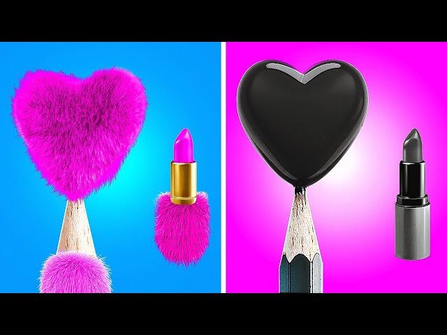 🖤 PINK VS SCHWARZ KUNSTHERAUSFORDERUNG 💗 Spaßige und einfache Wege, kreativ zu arbeiten!