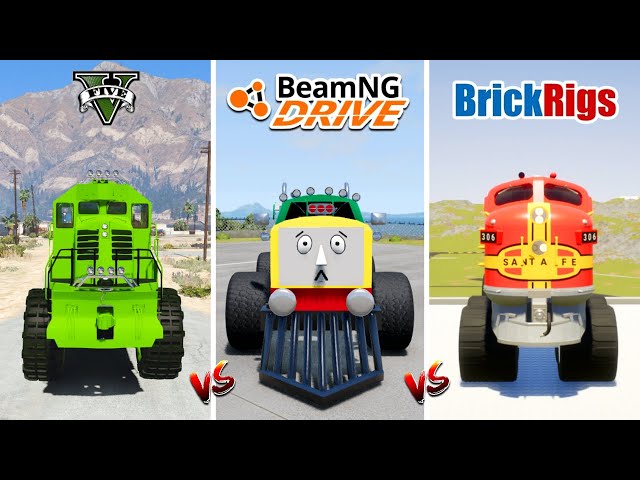 GTA 5 MONSTER TRAIN vs BEAMNG DRIVE vs BRICK RIGS MONSTER TRUCK TRAIN - WHICH IS BEST?